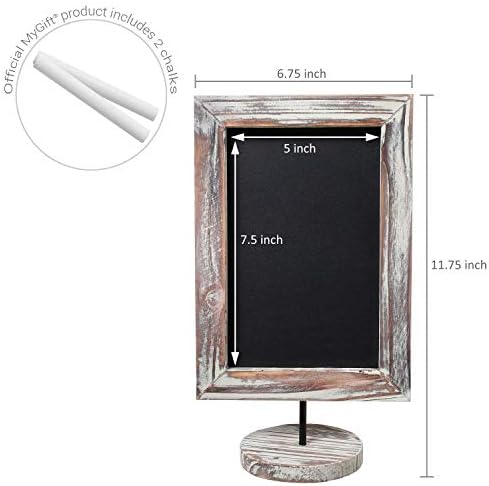 MyGift 12 Inch Chalkboard Signs with Wood Frame & Base, Set of 2