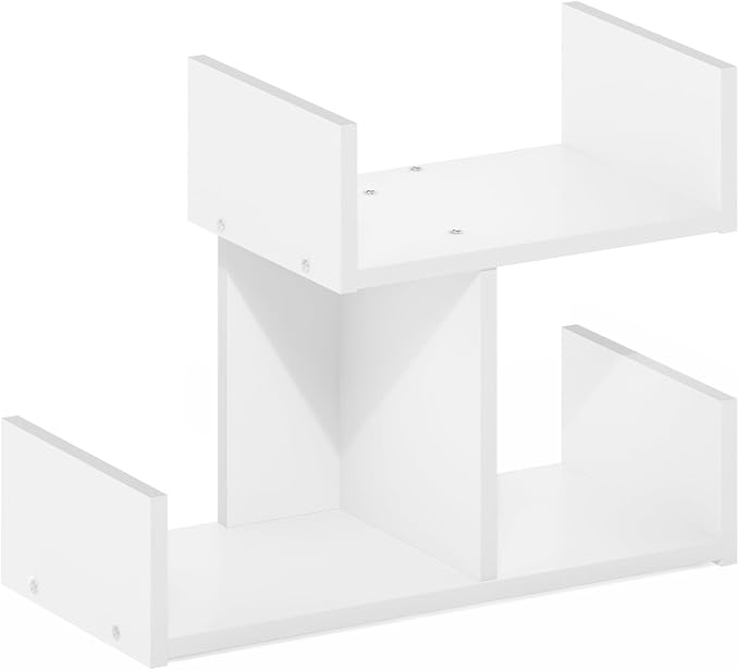 Furinno HERMITE Desk File Folder Organizers, 3-Shelf Desktop Office Organization Racks, Desk Top Display Book Shelf, for Paper, Office Supplies, Magazine, White