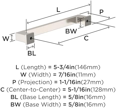 Amerock 25 Pack 5-1/16" Bridgeport Satin Nickel Drawer Pull