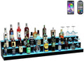 MESAlLUP Acrylic 60 Inch 3 Tier LED Liquor Bottle Display Shelf, Lighted Bar Shelves with Remote Control, Mulit Color Lighting for Home Mini Bars Decor, Restaurants & Party Use