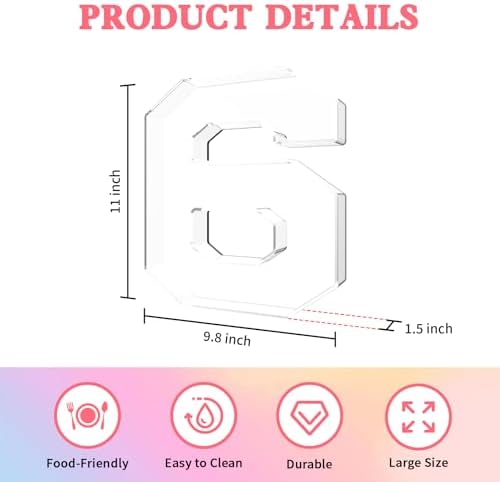 11" Acrylic Number Charcuterie Tray, Fillable Charcuterie Box (Number 6)