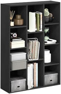 Furinno LUDER Book Shelf, 11-Cube Bookshelf, Reversible Bookcase with Open Shelves, 9.4 x 29.1 x 41.7, Easy Assembly, for Living Room, Bedroom, Home Office, Darkwood