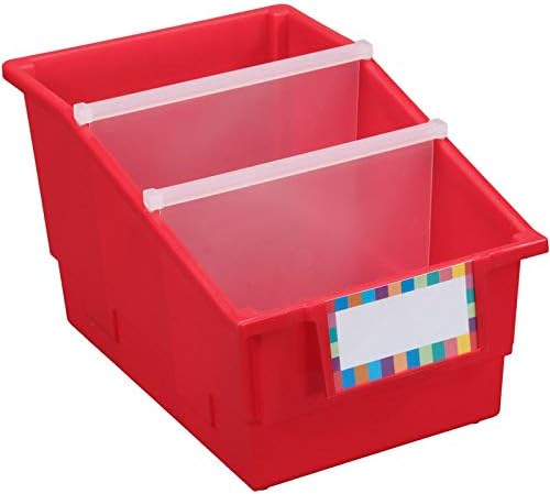 Really Good Stuff Rainbow Chapter Book Classroom Library Bins with Dividers