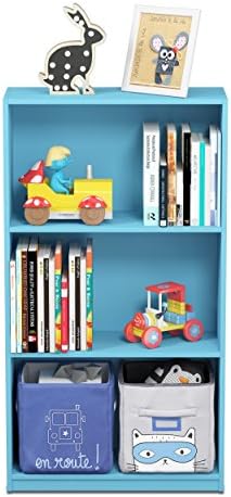 Furinno Basic 3-Tier Book Shelf with Open Shelves, Light Blue