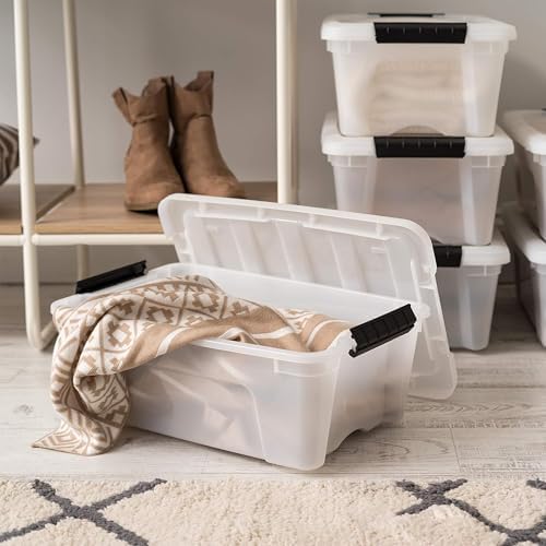 IRIS USA 6-Pack 13 Quart Storage Bins with Lids, Pearl