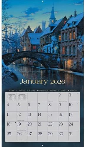 Lang, Around the World 2026 Wall Calendar by Evgeny Lushpin, 13.4'' X 12'', 12-Month Calendar with Stapled Binding