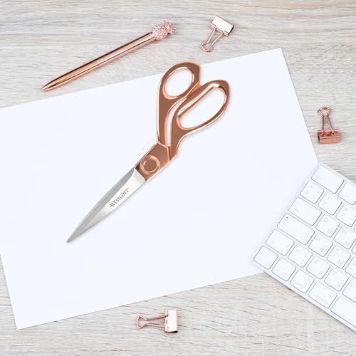 Westcott 16968 8-Inch Stainless Steel Rose Gold Scissors For Office and Home