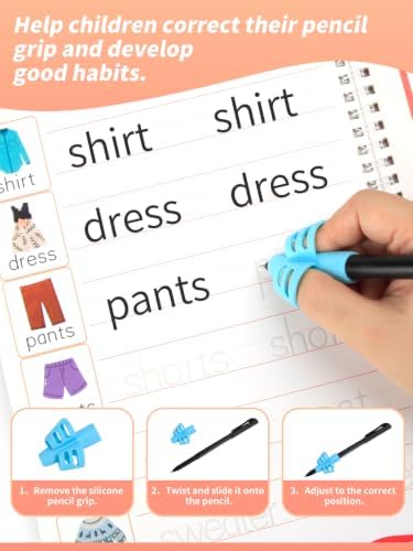 Magic Grooved Writing Practice for Kids Ages 3-8, Reusable Workbooks
