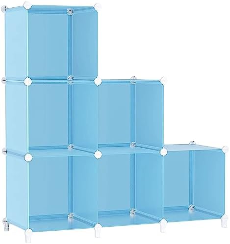 AWTATOS Cube Storage Organizer, Closet Organizers, 6 Cube Shelf, Blue