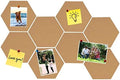 8Pcs Hexagon Felt Cork Board Tiles, Self Adhesive DIY Bulletin Board Pin Board for Office School Home Wall Decor Stickers Memos Photos Display (Deep Camel)