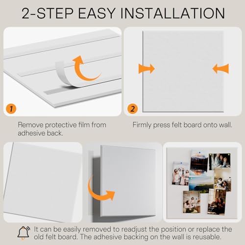 MaxGear Extra Large Bulletin Board 72" x 48", White Felt Wall Tiles Pushpin