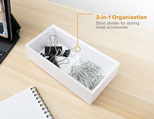 Bostitch Office Konnect Wide Accessory Tray, Desk Organizer, Storage, White