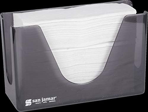 San Jamar Countertop Paper Towel Dispener, Manual Dispensing for Bathroom and Kitchen, 7" x 11" x 4.38", Black Pearl