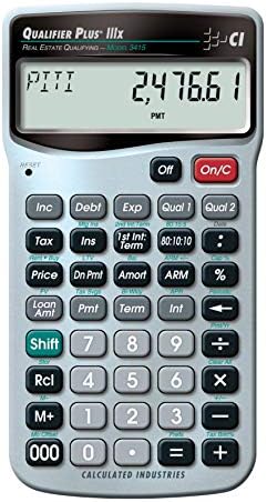 Calculated Industries 3415 Qualifier Plus IIIx Advanced Real Estate Mortgage Finance Calculator | Simple Operation | Buyer Pre-Qualifying | Solves Payments, Amortization, ARMs, Combos, FHA, VA, More