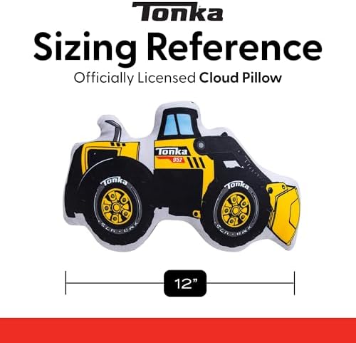 Northwest Hasbro Tonka Compactor Cloud Pillow, Plush Comfort for Kids Adults, Bedroom Playroom Decor, Spot Clean, 12 Inch