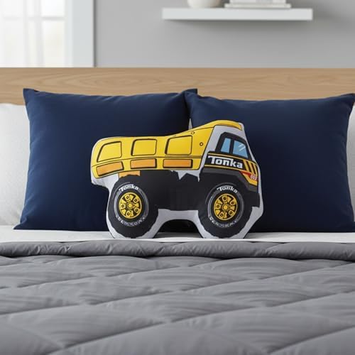 Northwest Hasbro Tonka Dumper Cloud Pillow, Plush Comfort for Kids Adults, Bedroom Playroom Decor, Spot Clean, 12 Inch