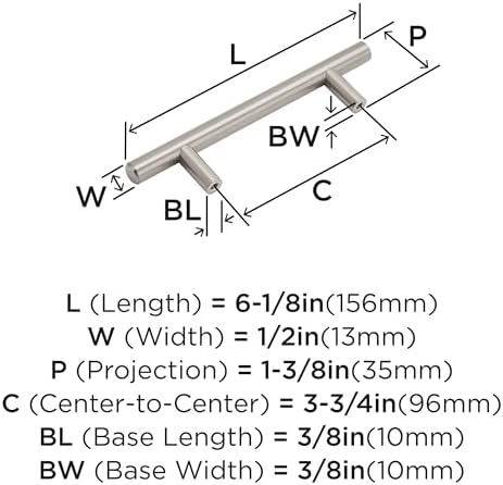 Amerock 3-3/4" Bar Pulls Satin Nickel Drawer Pull