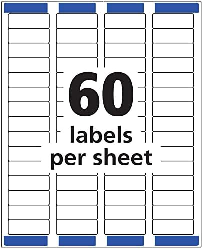 Avery® Printable Return Address Labels, Sure Feed® Technology, 0.5" x 1.75", White, 6,000 Blank Mailing Labels (05155)
