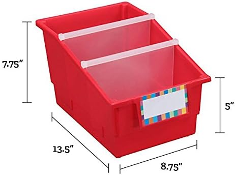 Really Good Stuff Rainbow Chapter Book Classroom Library Bins with Dividers