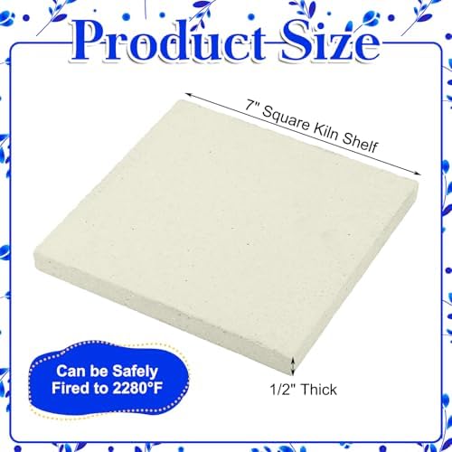 Weysat Square Kiln Shelf for Glass Fusing and Ceramics, Use in Any Kiln (7 x 7 x 0.6 Inch,1250℃)