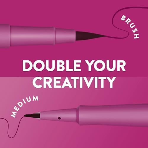 Paper Mate Flair DUAL Felt Tip Pens, Brush and Medium Tips, 16 Count - Journaling, Note-Taking, Hand Lettering