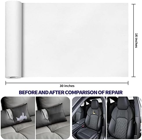 Leather Repair Patch Tape Kit, Self Adhesive Leather Repair for Furniture, Couch, Sofa, Car Seats,Office Chair,Vinyl Repair Kit.30inx16in
