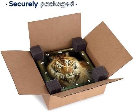 3dRose DPP_41377_3 Portrait of a Tiger Wall Clock, 15 by 15-Inch