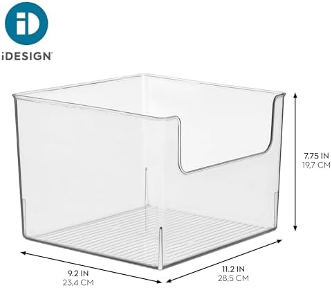 iDesign Open-Front Storage Bin, Clear, Set of 2