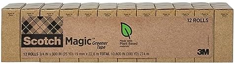 Scotch Magic Greener Tape, 0.75 in .x 900 in., 12 Rolls