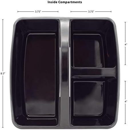 Teacher Created Resources Black Portable Plastic Storage Caddy 6-Pack for Classrooms, Kids Room, and Office Organization, 3 Compartment