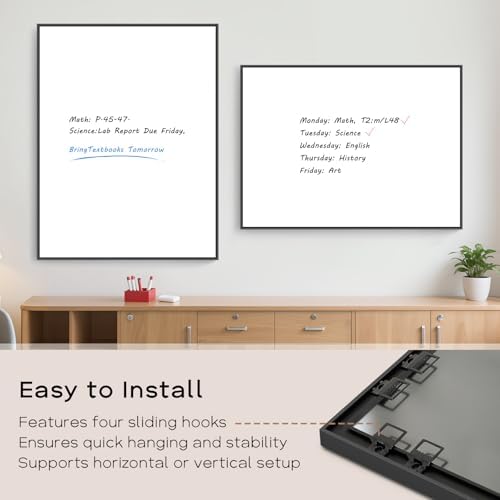 Large Magnetic Whiteboard, 48" x 36" Dry Erase White Board for Wall