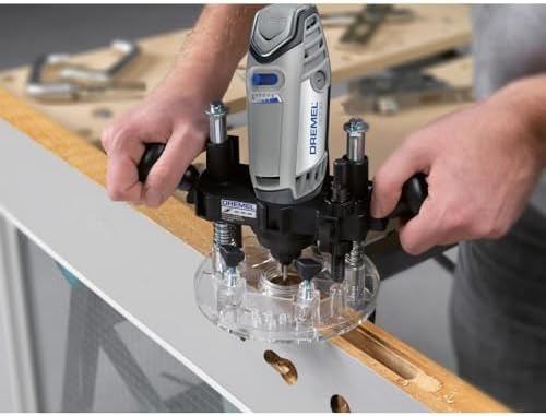 Dremel 335-01 Rotary Tool Plunge Router Attachment, Compact & Lightweight for Light-Duty Routing Projects, Perfect for Woodworking & Inlay Work, Black Medium