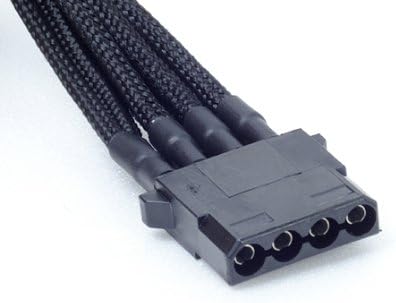 SilverStone Black Sleeved PSU Cable for Three 4-Pin Molex & One 4-Pin Floppy adapter PP06B-3PER10F