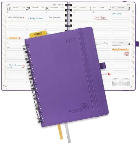 POPRUN 2027 Planner, 6.5'' x 8.5'', Weekly and Monthly Daily Calendar Book
