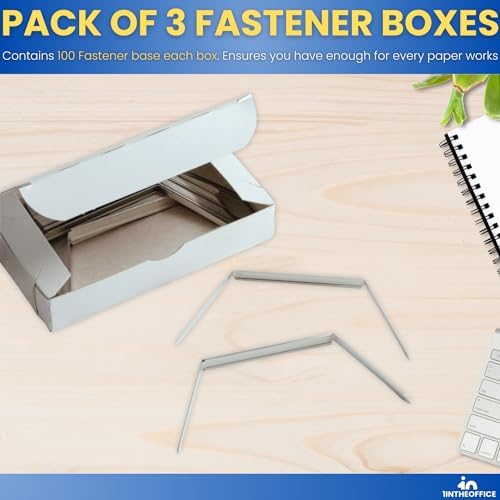 1InTheOffice Metal Prong Paper Fasteners, 2 Inch, Silver, 200 Pieces (2 Packs)