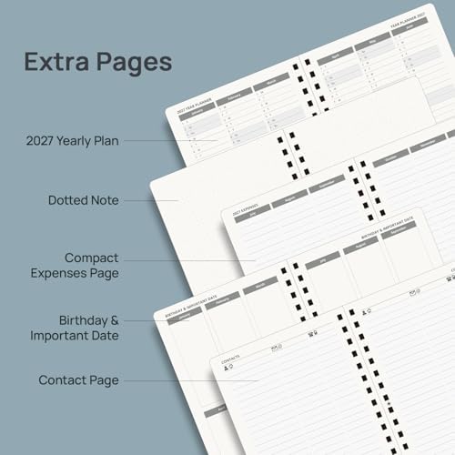 POPRUN 2027 Daily Planner One Page Per Day, 5.75" x 8.5" Calendar Book