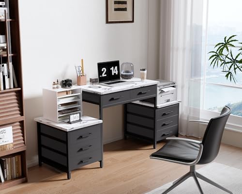 Pamray 63 Inch Computer Desk with 8 Drawers for Study Writing Work