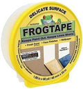 FrogTape Delicate Surface Painters Tape with PAINTBLOCK, 2 Inch Wide (1.88 in. x 60 Yds), Low Adhesion, Ideal for Freshly Painted Walls, Trim & Surfaces, Yellow, 1 Roll (280222) (Pack of 2)