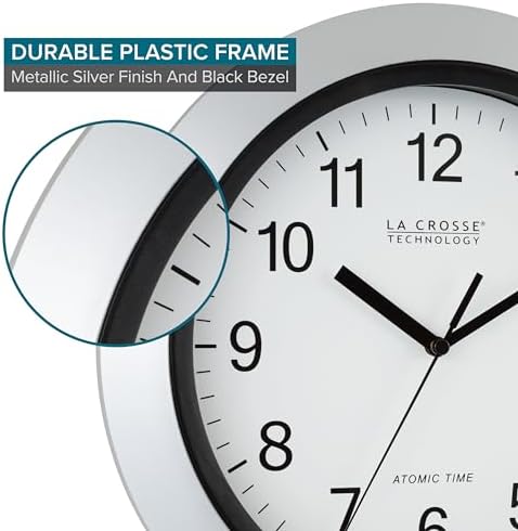La Crosse Technology WT-3129S 12 Inch Atomic Analog Wall Clock