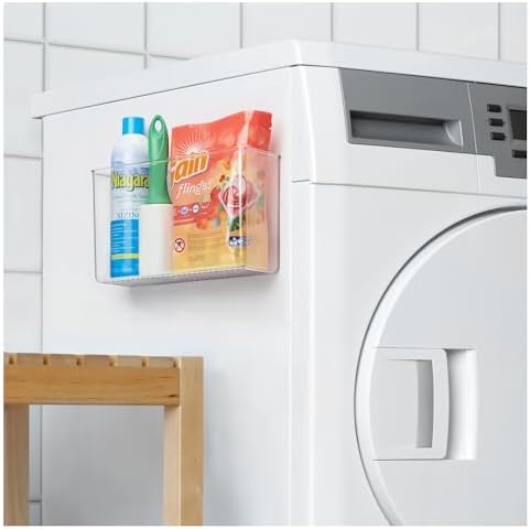 iDesign AFFIXX Plastic Wall Mount Organizer for Kitchen Bathroom, Office, Bedroom, Garage, Craft Room, 3.5" x 11" x 6.5", Clear