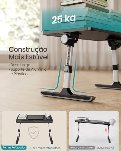 SONGMICS Laptop Bed Desk, Adjustable Lap Desk for Bed with 6 Heights