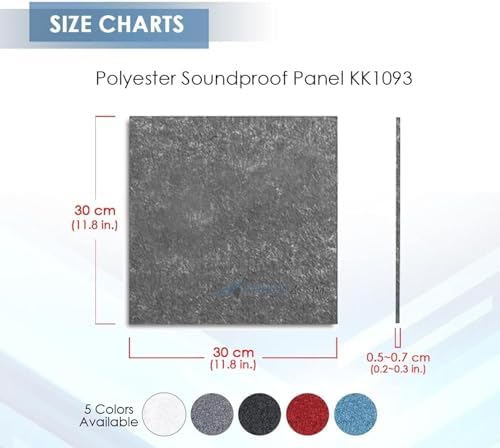 Arrowzoom 20-Pack Polyester Acoustic Panels 12x12 in Black AZ1184
