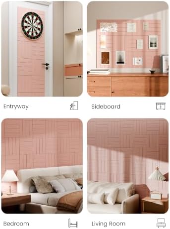Bumusty 48" x 36" Large Cork Board Alternative, Pink
