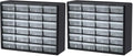 Akro-Mils 24-Drawer Plastic Storage Cabinet | 20" W x 6" D x 16" H | Black | Model 10124 | Garage Organization