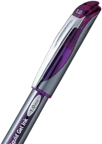 Pentel ENER-GEL Deluxe Liquid Gel Pen, Bold Line, Metal Tip, Violet Ink, Box of 12 (BL60-V)