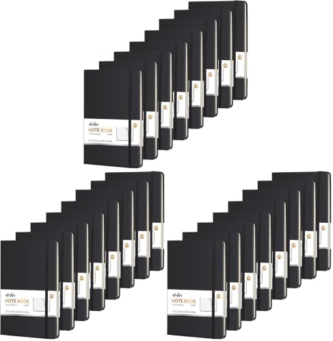 ViVin 24 Pack A5 Hardcover Lined Notebook,192 pg College Ruled 5.5x8.3