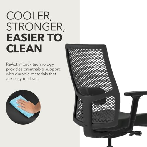 HON Ignition 2.0 ReActiv Ergonomic Office Chair, Lumbar Support, Black