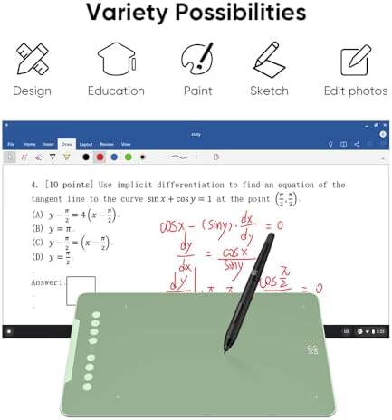 XPPen Deco 01 V3 10x6 Drawing Tablet | 16K Pressure Pen | Battery-Free Stylus | 8 Hotkeys | for OSU Gaming & Teaching | PC/Mac/Android/ChromeOS Compatible | Green