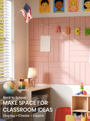 Bumusty 48" x 36" Large Cork Board Alternative, Pink