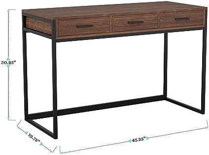 Martha Stewart Ollie 3 Drawer Home Office Desk, Walnut